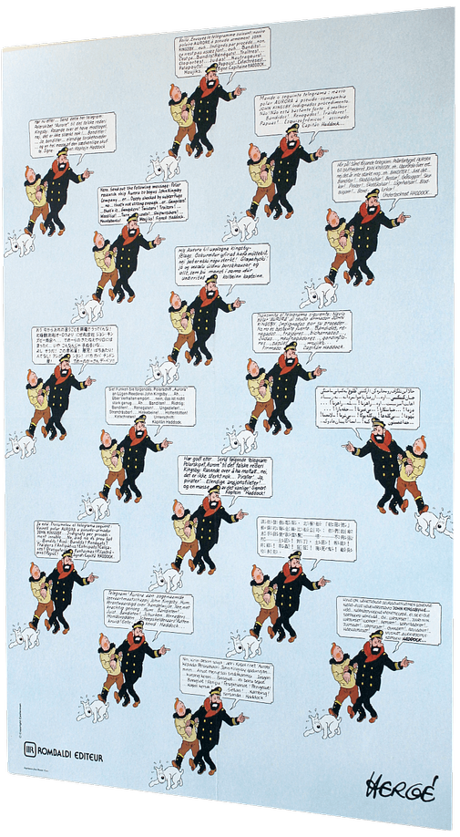Poster en 16 langues d'Haddock