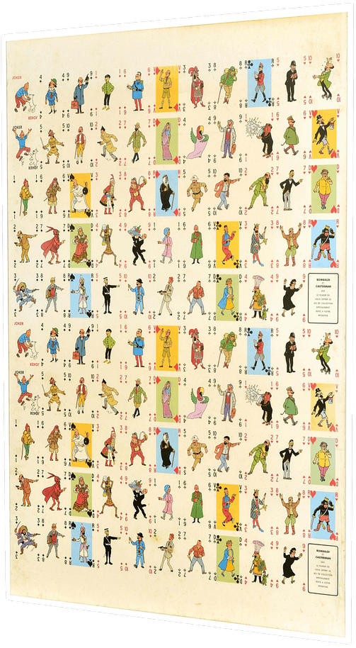 Poster jeu de carte Tintin