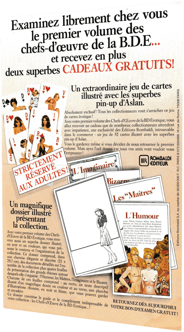Publicité Les chefs d'oeuvres de la bd érotique