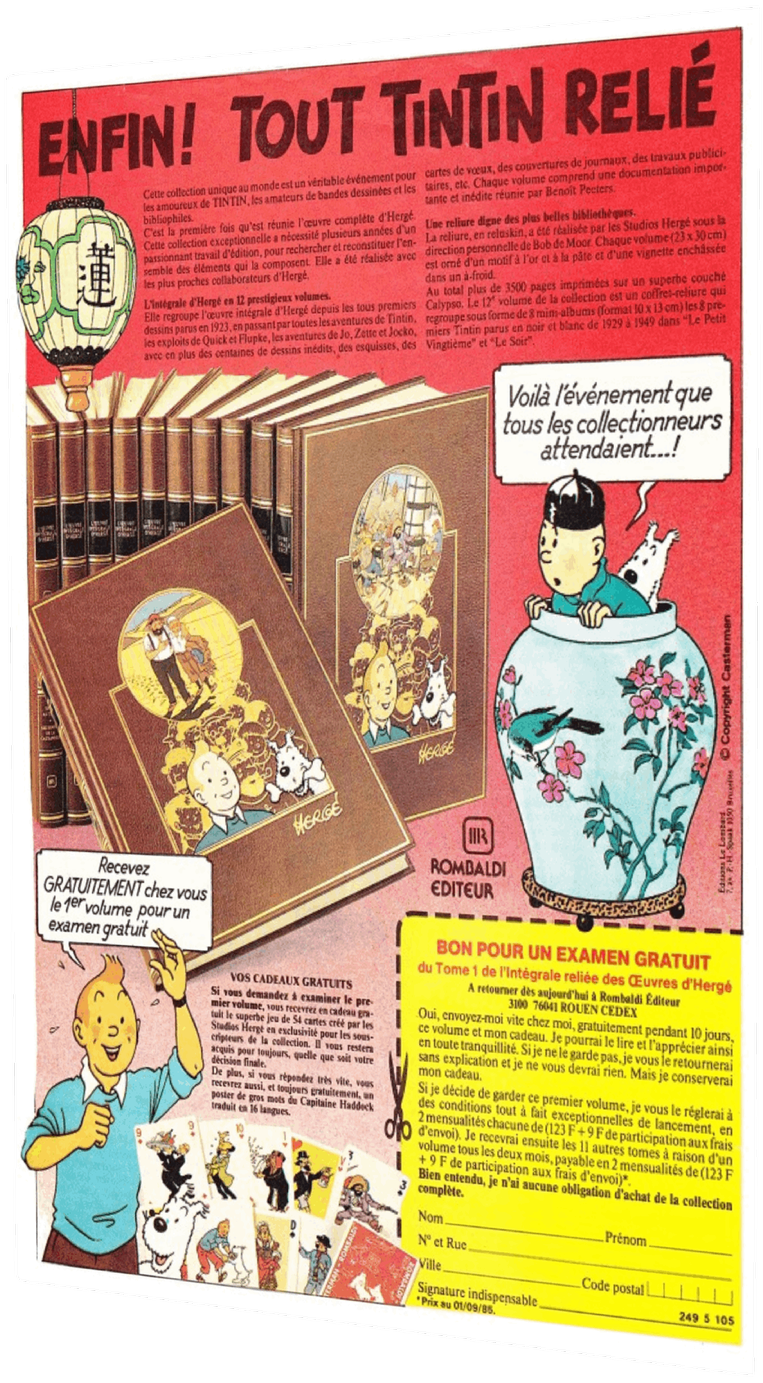 Publicités L'intégrale d'Hergé