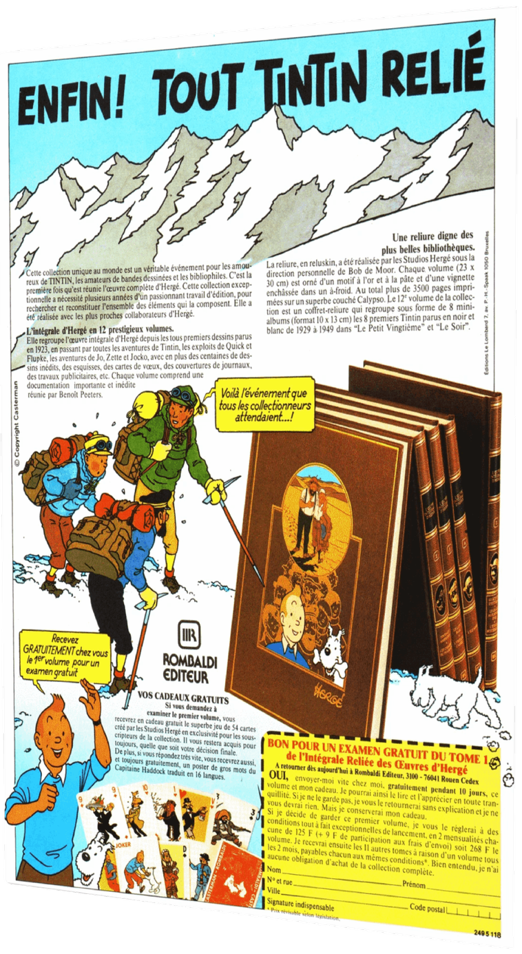 Publicités L'intégrale d'Hergé