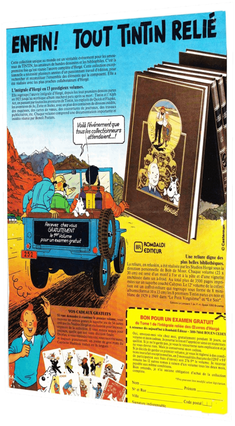 Publicités L'intégrale d'Hergé