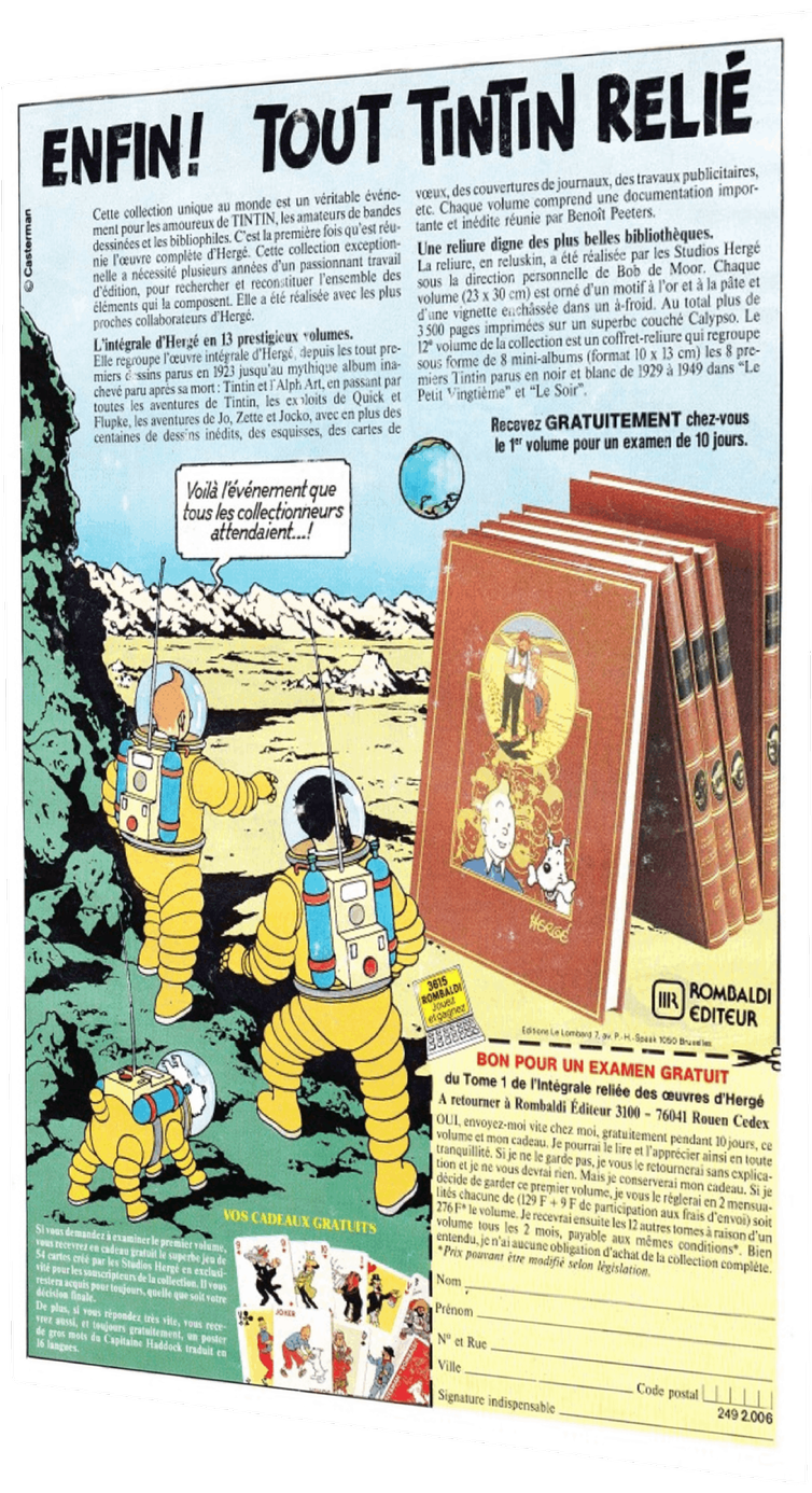 Publicités L'intégrale d'Hergé