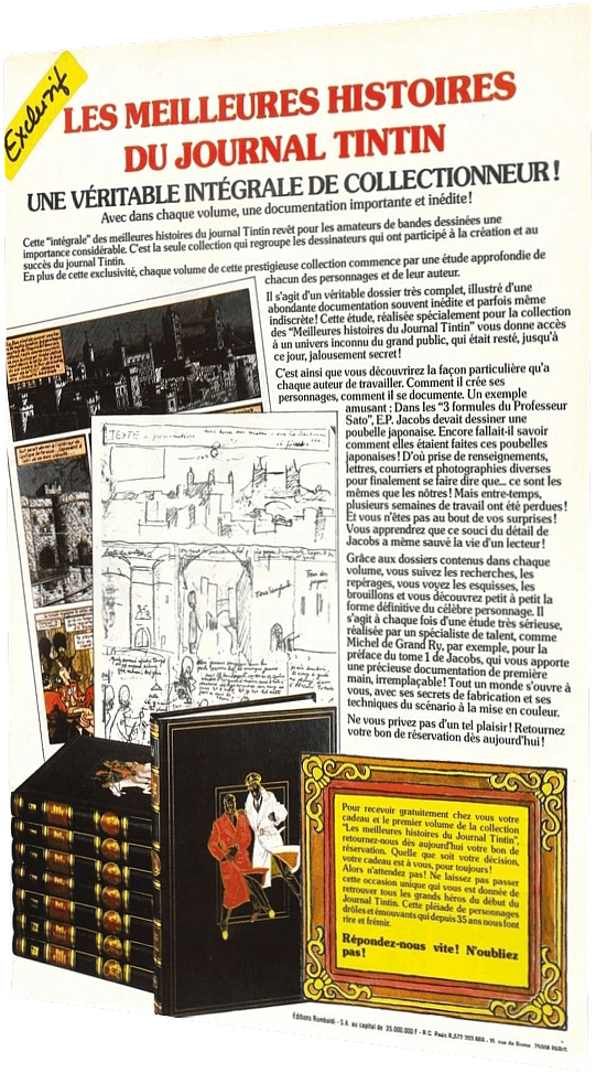 Publicité les meilleures histoires du journal de Tintin